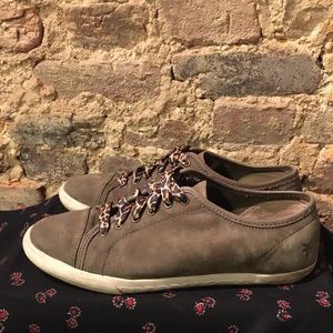 Grey leather Frye sneakers